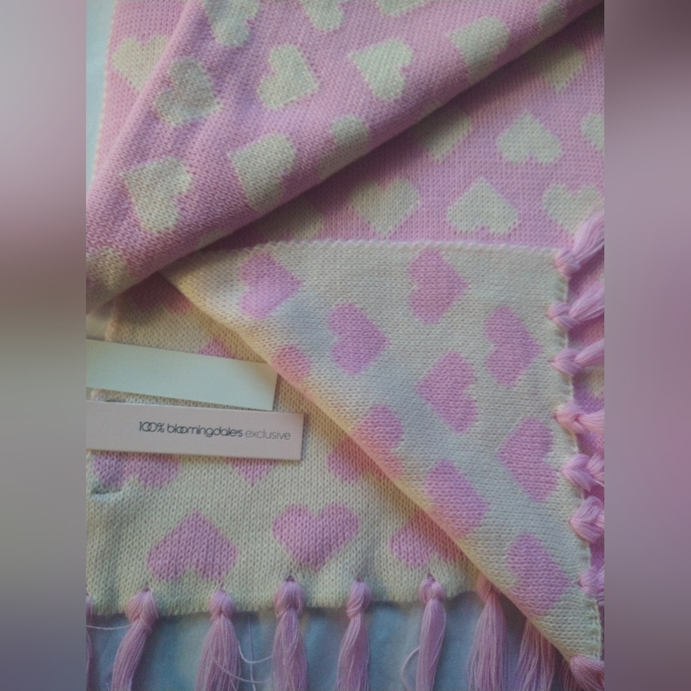 Aqua Heart Jacquard Scarf & Beanie Set - 100% Exclusive BLOOMINGDALES - $140 - Picture 6 of 8